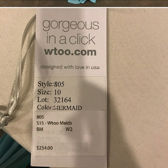 Blue green chiffon dress with pleats - Picture 3 of 3